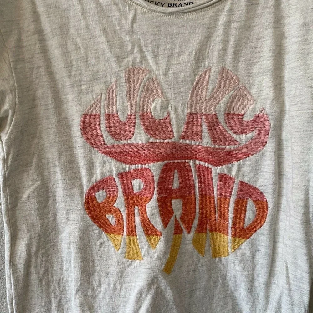 LUCKY BRAND Girls TEE Shirt Top Shell Gray  Large